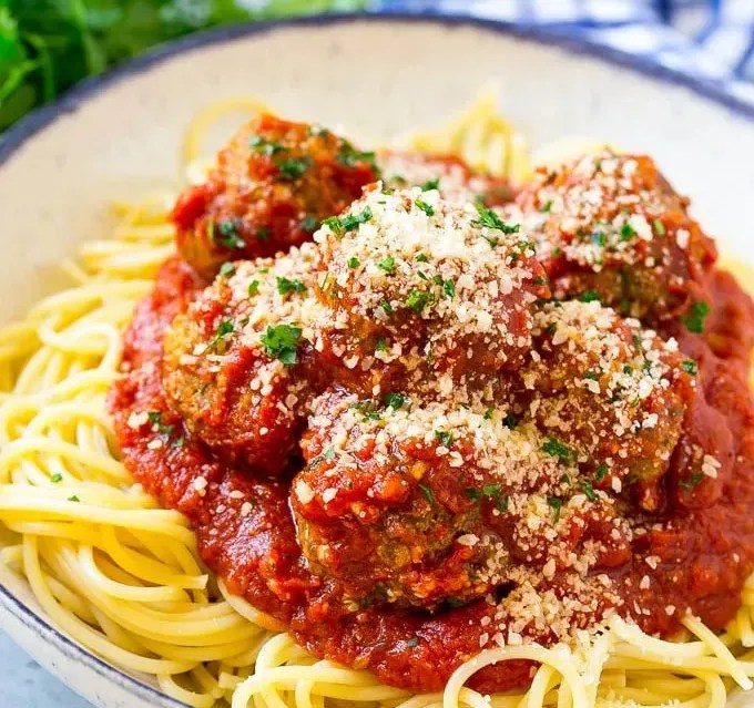On top of spaghetti - meatballs and cheese